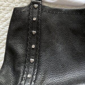 **Brighton Black Leather Shoulder Bag**